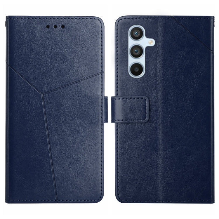 For Samsung Galaxy S25+ 5G Y-shaped Pattern Flip Leather Phone Case(Blue) - Galaxy S25+ 5G Cases by PMC Jewellery | Online Shopping South Africa | PMC Jewellery | Buy Now Pay Later Mobicred