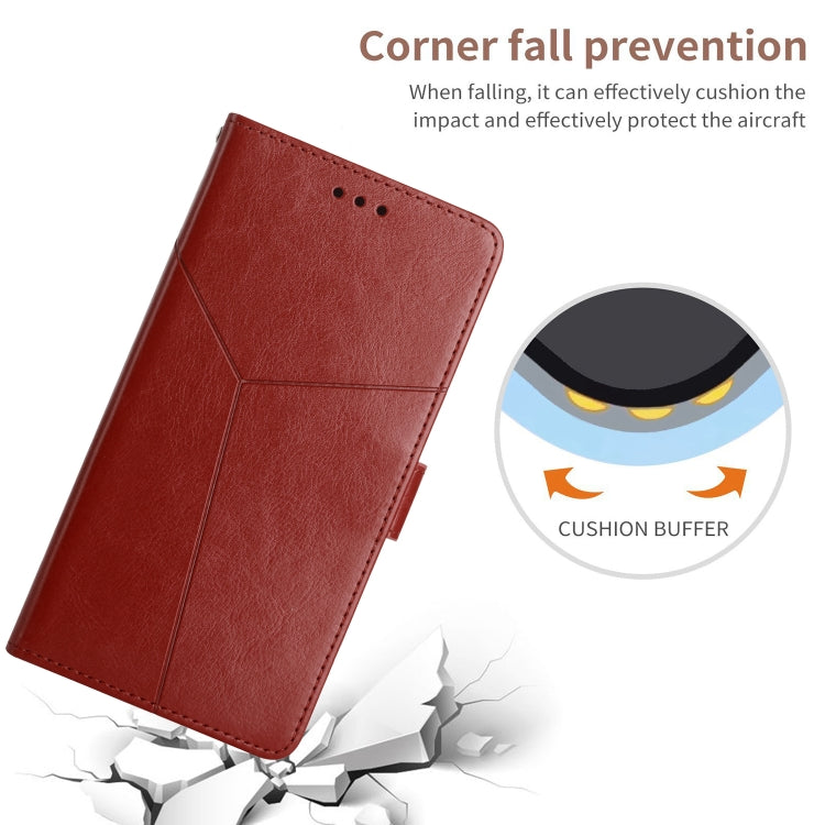 For Samsung Galaxy S25 Ultra 5G Y-shaped Pattern Flip Leather Phone Case(Brown) - Galaxy S25 Ultra 5G Cases by PMC TechLife | Online Shopping South Africa | PMC TechLife | Buy Now Pay Later Mobicred