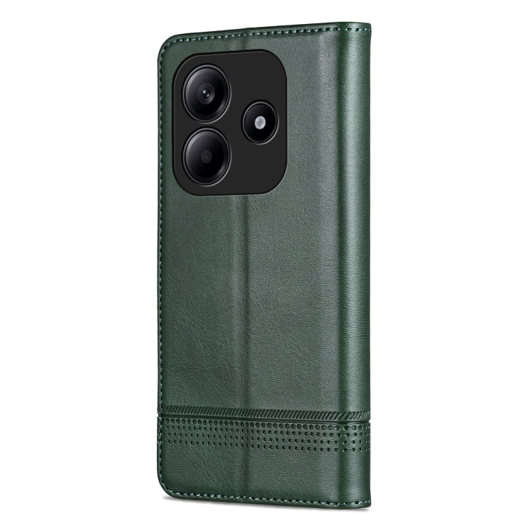 For Redmi Note 14 5G AZNS Magnetic Calf Texture Flip Leather Phone Case(Dark Green) - Note 14 Cases by AZNS | Online Shopping South Africa | PMC Jewellery | Buy Now Pay Later Mobicred