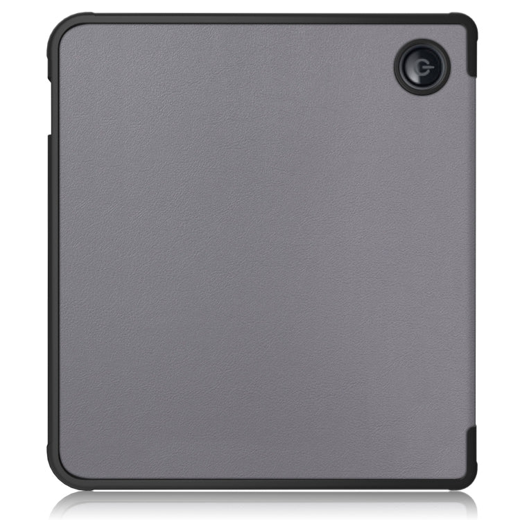 For Kobo Libra Colour 2024 Solid Color Deformation TPU Leather Smart Tablet Case(Grey) - Others by PMC Jewellery | Online Shopping South Africa | PMC Jewellery | Buy Now Pay Later Mobicred