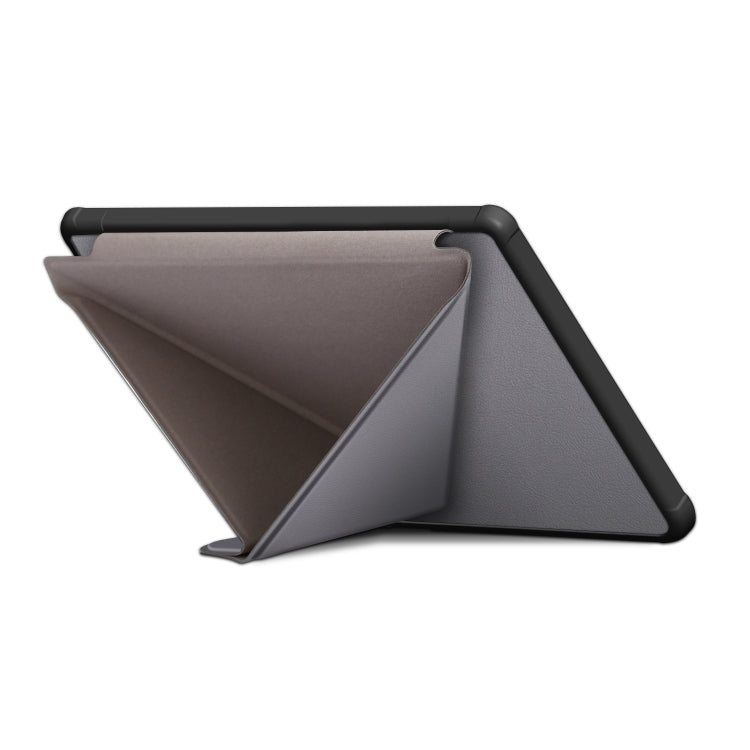 For Kobo Libra Colour 2024 Solid Color Deformation TPU Leather Smart Tablet Case(Grey) - Others by PMC Jewellery | Online Shopping South Africa | PMC Jewellery | Buy Now Pay Later Mobicred