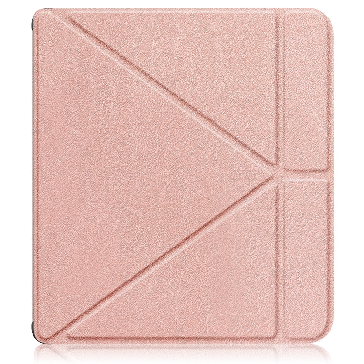 For Kobo Libra Colour 2024 Solid Color Deformation TPU Leather Smart Tablet Case(Rose Gold) - Others by PMC Jewellery | Online Shopping South Africa | PMC Jewellery | Buy Now Pay Later Mobicred
