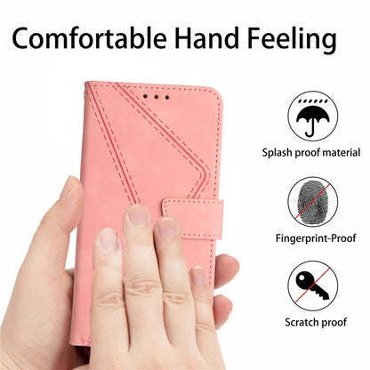 For Samsung Galaxy S25 Ultra 5G Stitching Embossed Leather Phone Case(Pink) - Galaxy S25 Ultra 5G Cases by PMC Jewellery | Online Shopping South Africa | PMC Jewellery | Buy Now Pay Later Mobicred