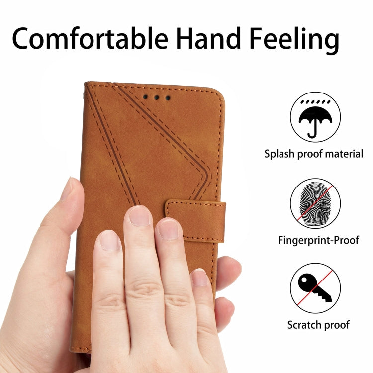 For Samsung Galaxy S25 Ultra 5G Stitching Embossed Leather Phone Case(Brown) - Galaxy S25 Ultra 5G Cases by PMC Jewellery | Online Shopping South Africa | PMC Jewellery | Buy Now Pay Later Mobicred