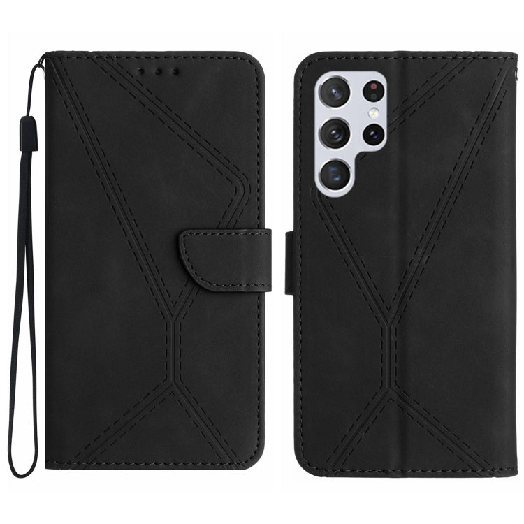 For Samsung Galaxy S25 Ultra 5G Stitching Embossed Leather Phone Case(Black) - Galaxy S25 Ultra 5G Cases by PMC Jewellery | Online Shopping South Africa | PMC Jewellery | Buy Now Pay Later Mobicred