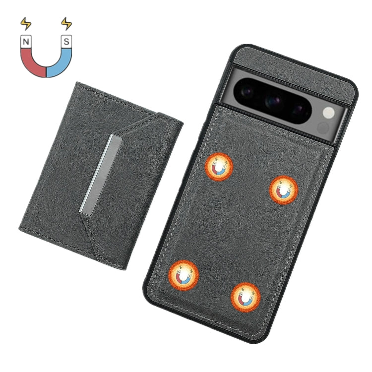 For Google Pixel 9 Pro XL Solid Color Metal Buckle Card Slots Bag Phone Case(Grey) - Google Cases by PMC TechLife | Online Shopping South Africa | PMC TechLife | Buy Now Pay Later Mobicred