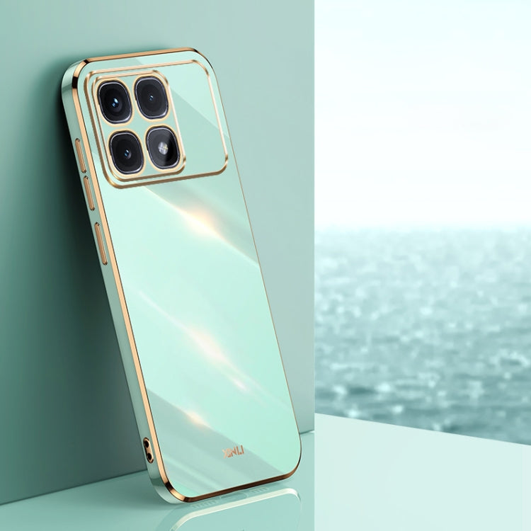 For Redmi K70 Ultra XINLI Straight Edge 6D Electroplate TPU Phone Case(Mint Green) - Xiaomi Cases by XINLI | Online Shopping South Africa | PMC Jewellery | Buy Now Pay Later Mobicred