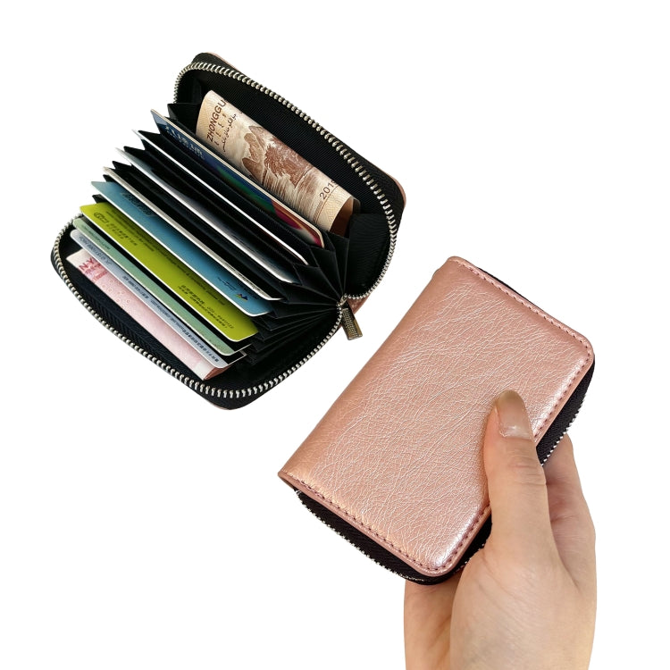 For Google Pixel 7a Solid Color Zipper 11-Card Slots Bag Phone Case with Lanyard(Rose Gold) - Google Cases by PMC TechLife | Online Shopping South Africa | PMC TechLife | Buy Now Pay Later Mobicred