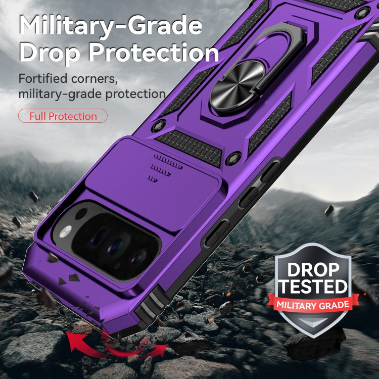 For Google Pixel 9 Pro Sliding Camshield Holder Phone Case(Purple) - Google Cases by PMC TechLife | Online Shopping South Africa | PMC TechLife | Buy Now Pay Later Mobicred