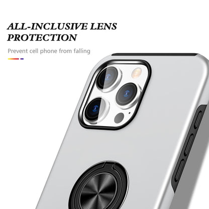 For iPhone 16 Magnetic Ring Holder Phone Case(Silver) - iPhone 16 Cases by PMC Jewellery | Online Shopping South Africa | PMC Jewellery | Buy Now Pay Later Mobicred