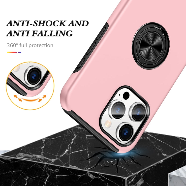 For iPhone 16 Pro Magnetic Ring Holder Phone Case(Rose Gold) - iPhone 16 Pro Cases by PMC Jewellery | Online Shopping South Africa | PMC Jewellery | Buy Now Pay Later Mobicred