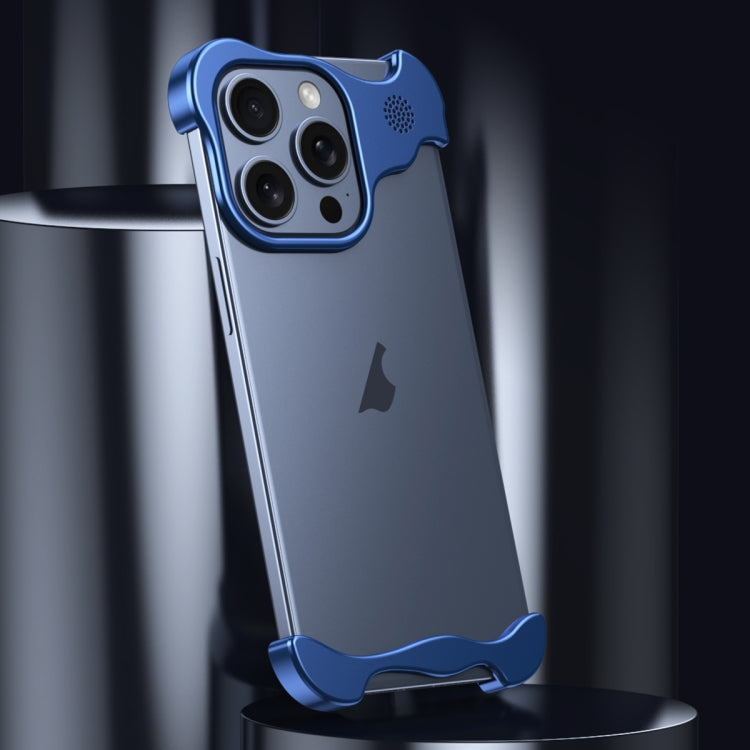 For iPhone 13 Aromatherapy Alloy Frameless Phone Case(Blue) - free shipping - PMC Jewellery - Order now!
