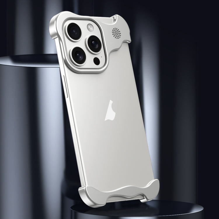 For iPhone 14 Aromatherapy Alloy Frameless Phone Case(Silver) - iPhone 14 Cases by PMC Jewellery | Online Shopping South Africa | PMC Jewellery | Buy Now Pay Later Mobicred