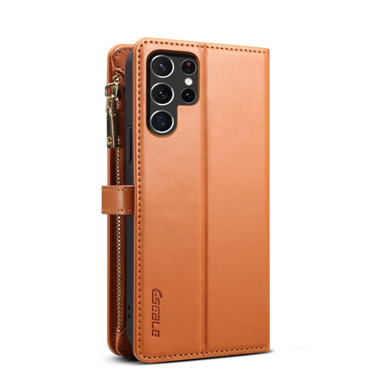 For Samsung Galaxy S25 Ultra 5G ESEBLE Star Series Lanyard Zipper Wallet RFID Leather Case(Brown) - Galaxy S25 Ultra 5G Cases by ESEBLE | Online Shopping South Africa | PMC Jewellery | Buy Now Pay Later Mobicred