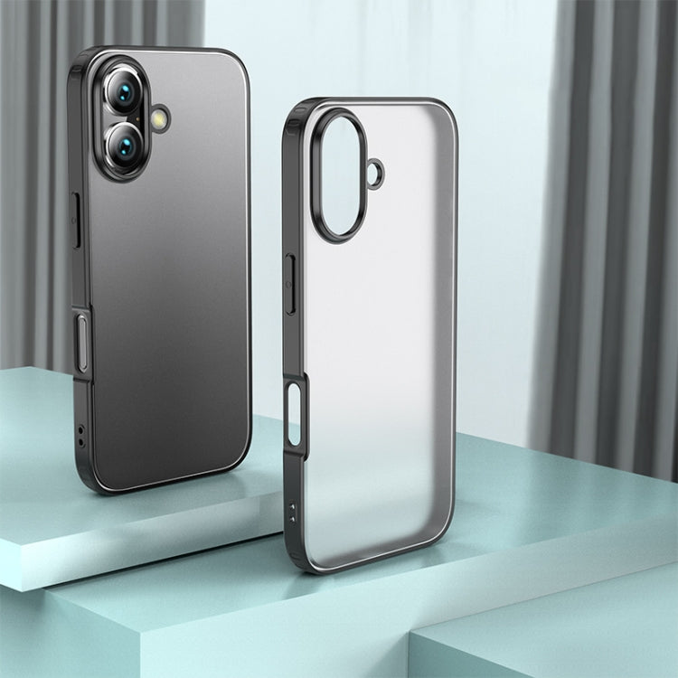 For iPhone 16 Plus Armor Clear TPU Hard PC Phone Case(Matte Black) - free shipping - PMC TechLife - Order now!
