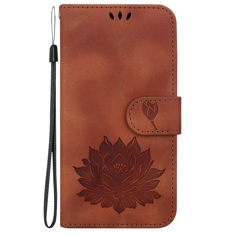 For Google Pixel 9 Pro Lotus Embossed Leather Phone Case(Brown) - Google Cases by PMC Jewellery | Online Shopping South Africa | PMC Jewellery | Buy Now Pay Later Mobicred