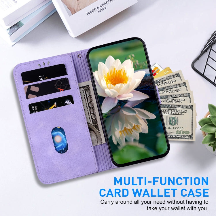 For Google Pixel 9 Pro Lotus Embossed Leather Phone Case(Purple) - Google Cases by PMC TechLife | Online Shopping South Africa | PMC TechLife | Buy Now Pay Later Mobicred