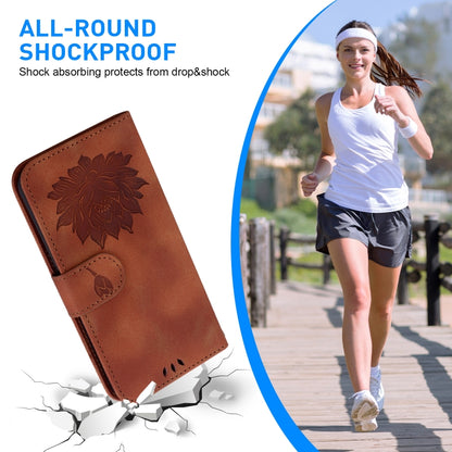 For Honor Magic6 Pro Lotus Embossed Leather Phone Case(Brown) - Honor Cases by PMC Jewellery | Online Shopping South Africa | PMC Jewellery | Buy Now Pay Later Mobicred