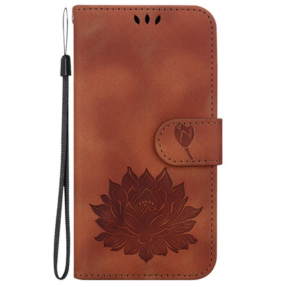 For Redmi K70 / K70 Pro Lotus Embossed Leather Phone Case(Brown) - K70 Cases by PMC Jewellery | Online Shopping South Africa | PMC Jewellery | Buy Now Pay Later Mobicred