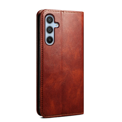 For Samsung Galaxy S25 5G Oil Wax Crazy Horse Texture Leather Phone Case(Brown) - Galaxy S25 5G Cases by PMC Jewellery | Online Shopping South Africa | PMC Jewellery | Buy Now Pay Later Mobicred