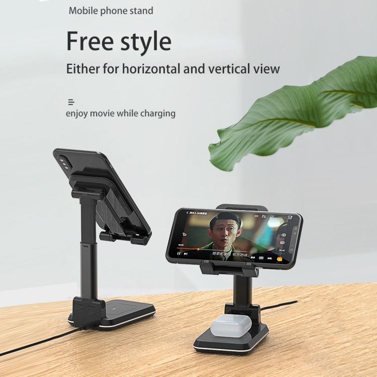 T6 2 in 1 Portable Folding Stand Wireless Charging, Style:Double Charge(White) - Wireless Charger by PMC Jewellery | Online Shopping South Africa | PMC Jewellery | Buy Now Pay Later Mobicred
