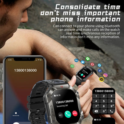 LEMFO KR80 2.0 inch BT5.1 IP67 Sport Smart Watch, Support Bluetooth Call / Sleep / Blood Oxygen / Heart Rate / Blood Pressure Health Monitor(Black+Orange) - Smart Watches by LEMFO | Online Shopping South Africa | PMC Jewellery | Buy Now Pay Later Mobicred