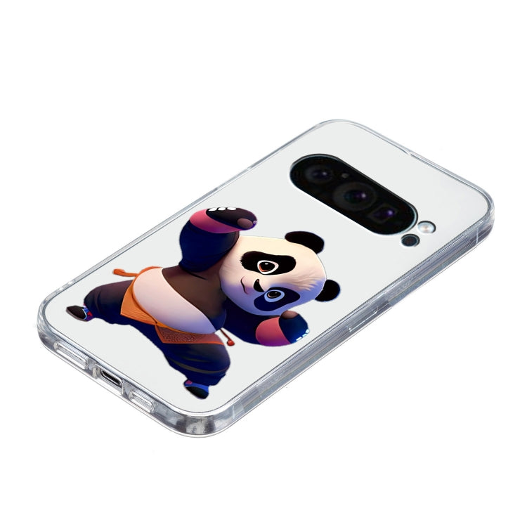 For Google Pixel 9 Colored Drawing Pattern Transparent TPU Phone Case(Panda) - Google Cases by PMC Jewellery | Online Shopping South Africa | PMC Jewellery | Buy Now Pay Later Mobicred