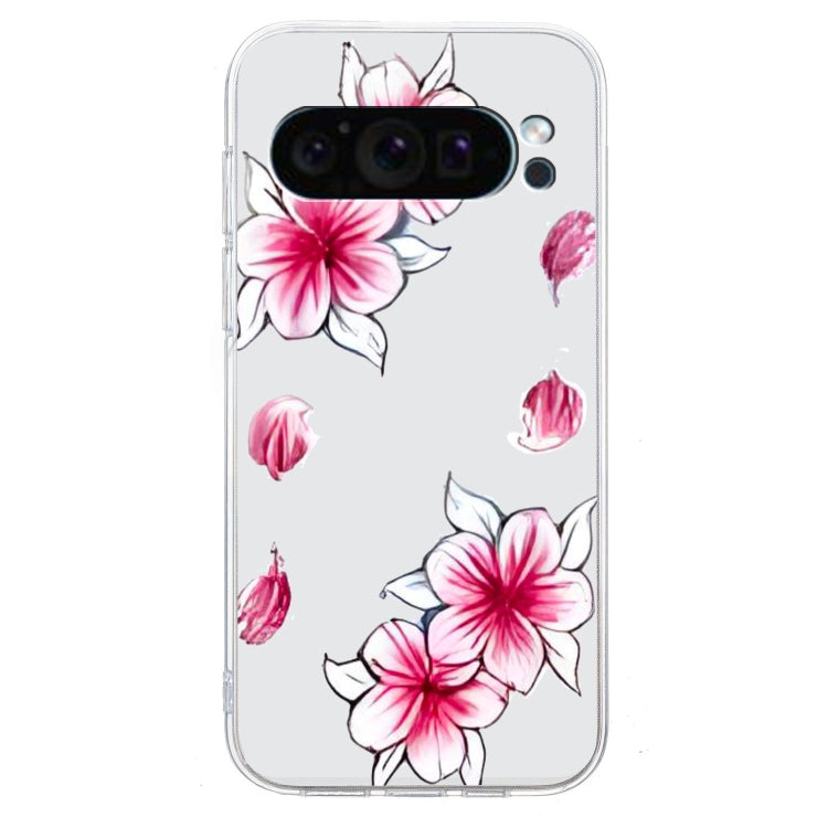 For Google Pixel 9 Pro Colored Drawing Pattern Transparent TPU Phone Case(Sakura) - Google Cases by PMC Jewellery | Online Shopping South Africa | PMC Jewellery | Buy Now Pay Later Mobicred