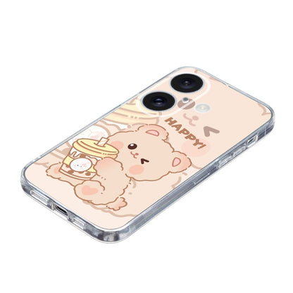 For iPhone 16 Plus Colored Drawing Pattern Transparent TPU Phone Case(Bear) - iPhone 16 Plus Cases by PMC Jewellery | Online Shopping South Africa | PMC Jewellery | Buy Now Pay Later Mobicred