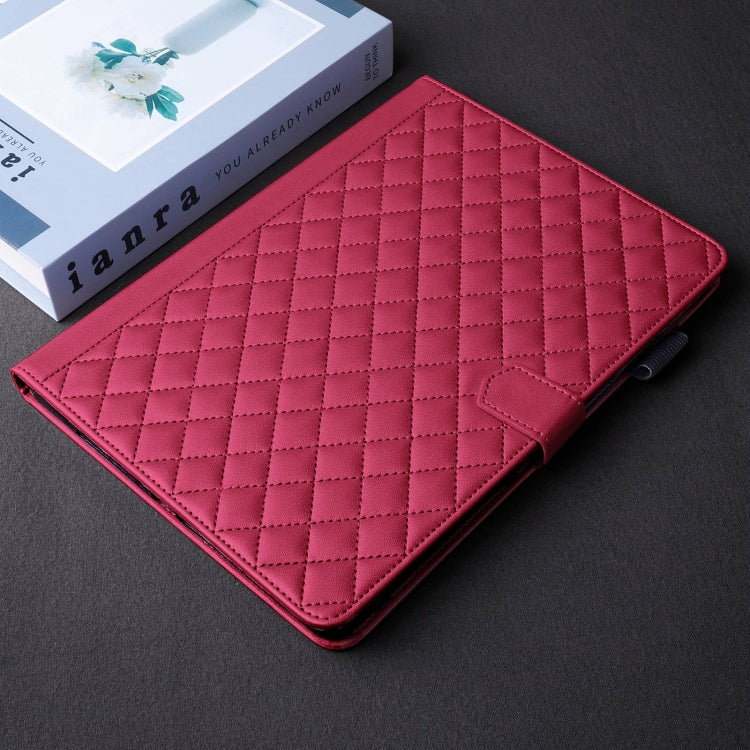 For Honor Pad X9 / X8 Pro Rhombus Lattice Leather Tablet Case(Red) - Honor by PMC TechLife | Online Shopping South Africa | PMC TechLife | Buy Now Pay Later Mobicred