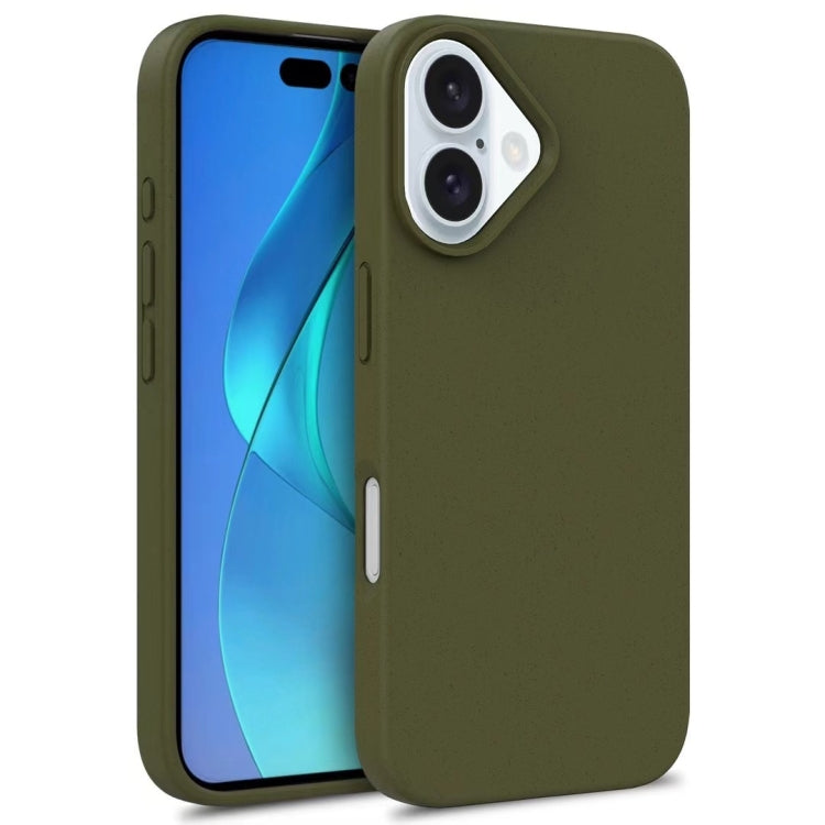 For iPhone 16 Wheat Straw TPU Phone Case(Army Green) - free shipping - PMC TechLife - Order now!