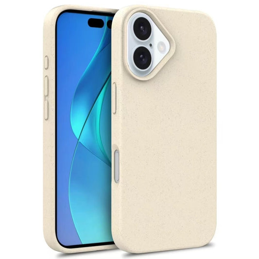 For iPhone 16 Plus Wheat Straw TPU Phone Case(White) - iPhone 16 Plus Cases by PMC Jewellery | Online Shopping South Africa | PMC Jewellery | Buy Now Pay Later Mobicred