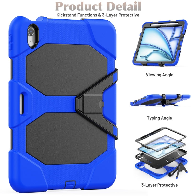 For iPad Air 11 2024 Colorful Silicone Heavy Duty Hybrid PC Tablet Case(Dark Blue) - iPad Air 11 2024 Cases by PMC Jewellery | Online Shopping South Africa | PMC Jewellery | Buy Now Pay Later Mobicred