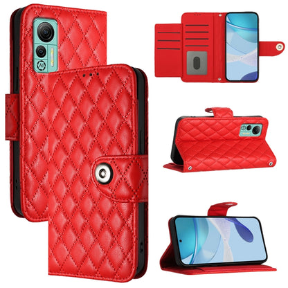 For Ulefone Note 14 Rhombic Texture Flip Leather Phone Case with Lanyard(Red) - Ulefone Cases by PMC Jewellery | Online Shopping South Africa | PMC Jewellery | Buy Now Pay Later Mobicred