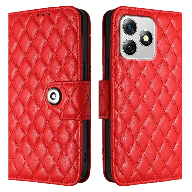 For Ulefone Note 18 Ultra Rhombic Texture Flip Leather Phone Case with Lanyard(Red) - Ulefone Cases by PMC Jewellery | Online Shopping South Africa | PMC Jewellery | Buy Now Pay Later Mobicred