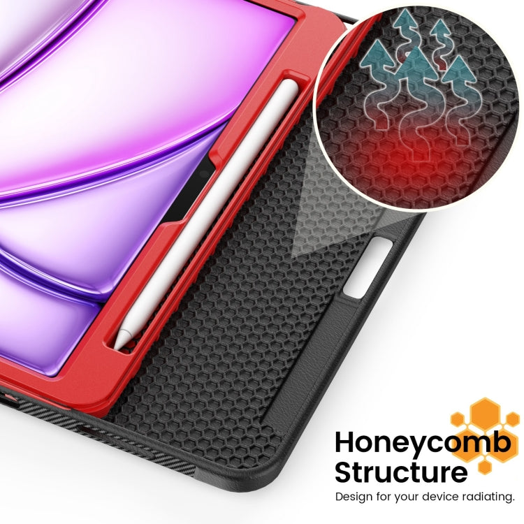 For iPad Air 11 2025 / 2024 Smart B Magnetic Holder Leather Tablet Case(Red) - iPad Air 11 2025 / 2024 Cases by PMC TechLife | Online Shopping South Africa | PMC TechLife | Buy Now Pay Later Mobicred