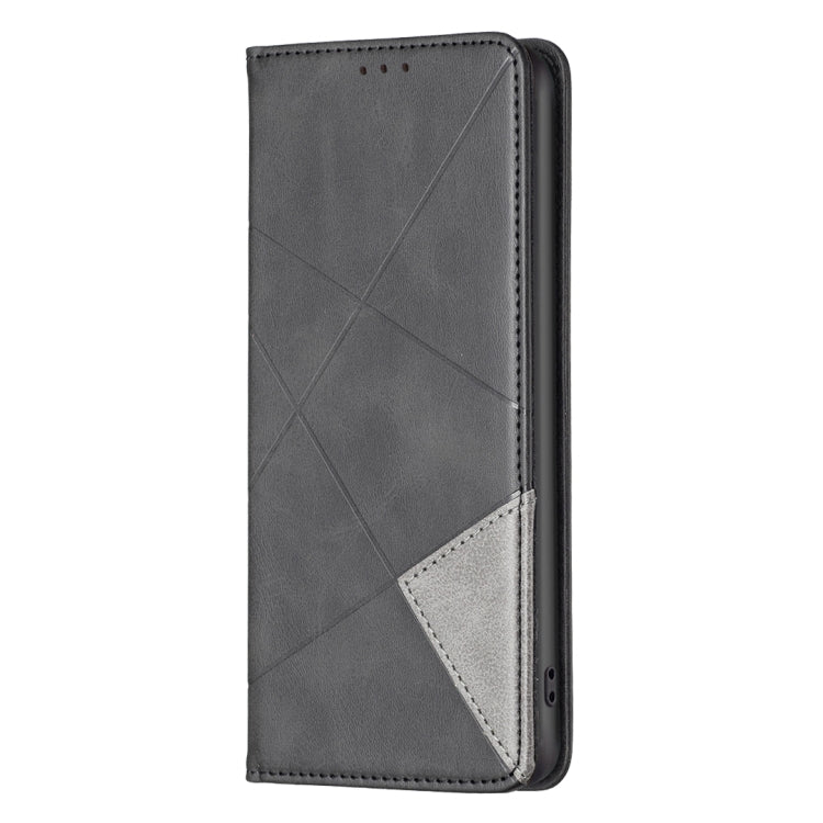 For Samsung Galaxy S25 5G Rhombus Texture Magnetic Leather Phone Case(Black) - Galaxy S25 5G Cases by PMC Jewellery | Online Shopping South Africa | PMC Jewellery | Buy Now Pay Later Mobicred