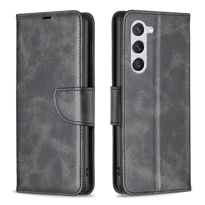 For Samsung Galaxy S25 5G Lambskin Texture Pure Color Flip Leather Phone Case(Black) - Galaxy S25 5G Cases by PMC Jewellery | Online Shopping South Africa | PMC Jewellery | Buy Now Pay Later Mobicred