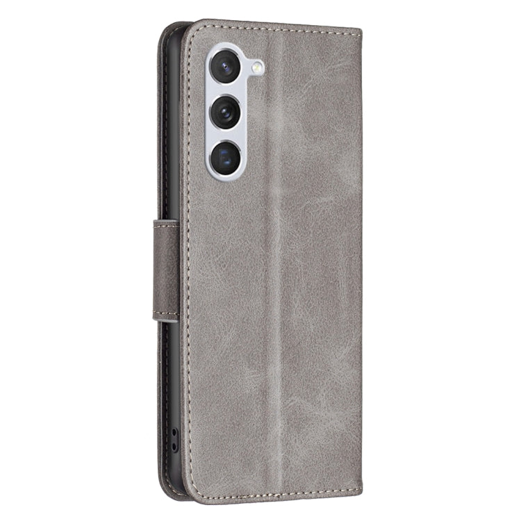 For Samsung Galaxy S25 5G Lambskin Texture Pure Color Flip Leather Phone Case(Grey) - Galaxy S25 5G Cases by PMC Jewellery | Online Shopping South Africa | PMC Jewellery | Buy Now Pay Later Mobicred