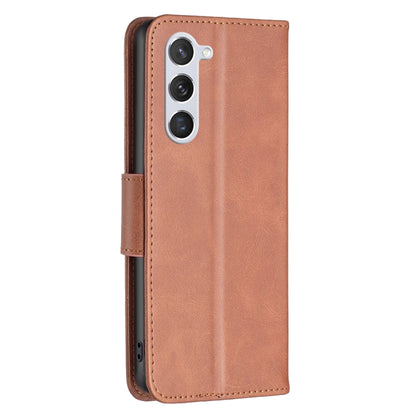 For Samsung Galaxy S25 5G Lambskin Texture Pure Color Flip Leather Phone Case(Brown) - Galaxy S25 5G Cases by PMC Jewellery | Online Shopping South Africa | PMC Jewellery | Buy Now Pay Later Mobicred