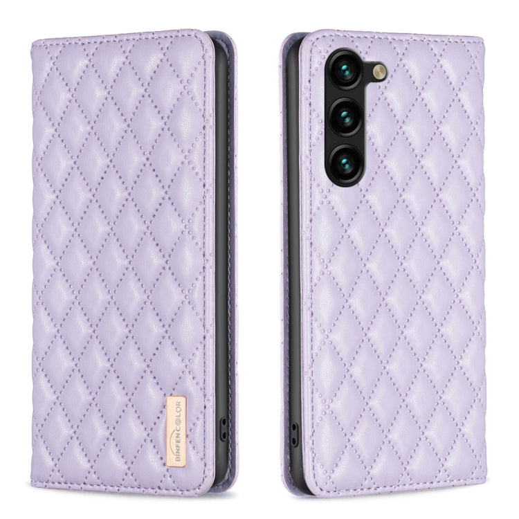 For Samsung Galaxy S25+ 5G Diamond Lattice Magnetic Leather Flip Phone Case(Purple) - Galaxy S25+ 5G Cases by PMC Jewellery | Online Shopping South Africa | PMC Jewellery | Buy Now Pay Later Mobicred