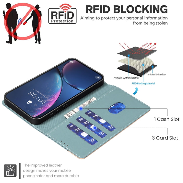 For Google Pixel 9 Color Matching RFID Anti-theft Leather Phone Case(Green) - Google Cases by PMC TechLife | Online Shopping South Africa | PMC TechLife | Buy Now Pay Later Mobicred