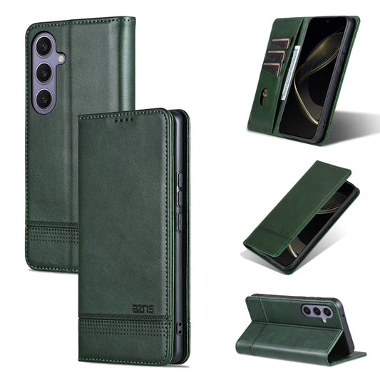 For Samsung Galaxy S25+ 5G AZNS Magnetic Calf Texture Flip Leather Phone Case(Dark Green) - Galaxy S25+ 5G Cases by AZNS | Online Shopping South Africa | PMC Jewellery | Buy Now Pay Later Mobicred