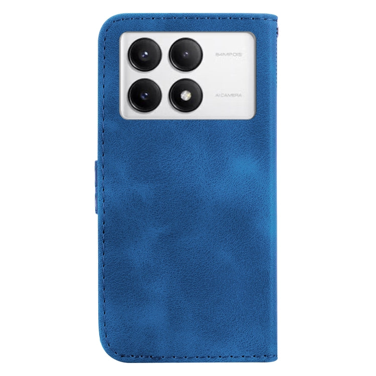 For Xiaomi Redmi K70 / K70 Pro Seven-shaped Embossed Leather Phone Case(Blue) - K70 Cases by PMC Jewellery | Online Shopping South Africa | PMC Jewellery | Buy Now Pay Later Mobicred