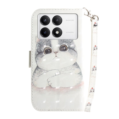 For Xiaomi Redmi K70 Pro / K70 3D Colored Flip Leather Phone Case(Cute Cat) - K70 Cases by PMC Jewellery | Online Shopping South Africa | PMC Jewellery | Buy Now Pay Later Mobicred