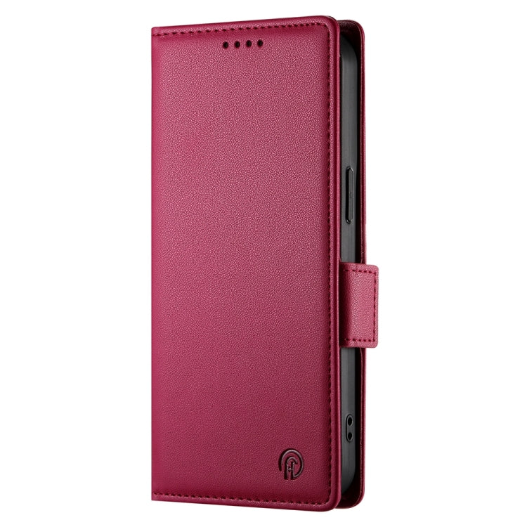 For Google Pixel 9 Pro Side Buckle Magnetic Frosted Leather Phone Case(Wine Red) - Google Cases by PMC Jewellery | Online Shopping South Africa | PMC Jewellery | Buy Now Pay Later Mobicred