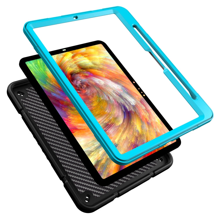 For iPad Pro 11 2024 Armor Holder Silicone Hybrid PC Tablet Case(Black Blue) - iPad Pro 11 2024 Cases by PMC TechLife | Online Shopping South Africa | PMC TechLife | Buy Now Pay Later Mobicred
