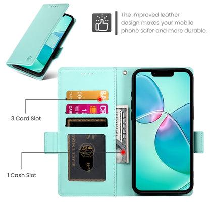 For iPhone SE 2024 Side Buckle Magnetic Frosted Leather Phone Case(Mint Green) - More iPhone Cases by PMC Jewellery | Online Shopping South Africa | PMC Jewellery | Buy Now Pay Later Mobicred