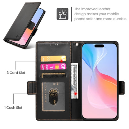 For iPhone 16 Pro Side Buckle Magnetic Frosted Leather Phone Case(Black) - iPhone 16 Pro Cases by PMC Jewellery | Online Shopping South Africa | PMC Jewellery | Buy Now Pay Later Mobicred