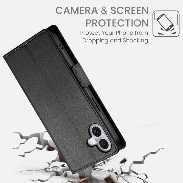 For iPhone 16 Plus Side Buckle Magnetic Frosted Leather Phone Case(Black) - iPhone 16 Plus Cases by PMC TechLife | Online Shopping South Africa | PMC TechLife | Buy Now Pay Later Mobicred
